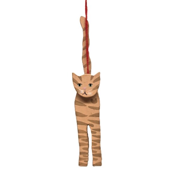 Midwest of Cannon Falls Tabby Cat Wood Christmas Ornament Tan Philippines - Picture 1 of 5